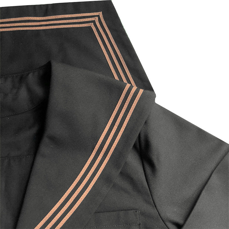 ORTHODOX BASIC TEA THREE MAIN LINE JAPANESE JK UNIFORM LONG SLEEVE KANSAI PLACKET SAILOR SUIT MID WEAR PLEATED SKIRT SET