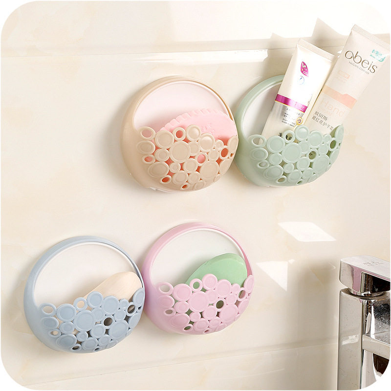 时尚卫生间强力吸盘肥皂盒浴室简约香皂盒壁挂式沥水肥皂架沥水款
