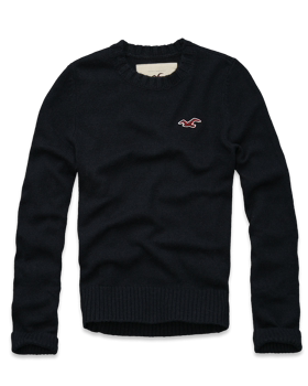 af男圆领套头 小海鸥基础百搭针织衫通勤毛线衣舒适深蓝修身春秋