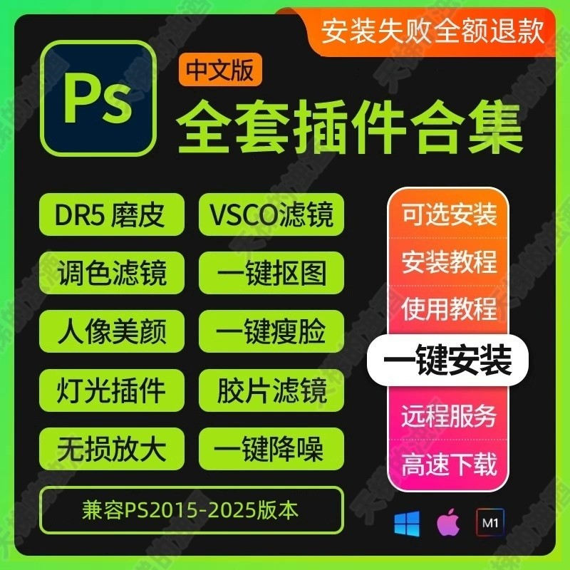 2025版ai一键自动ps中性灰retouch磨皮插件比drx dr4好非mac版me