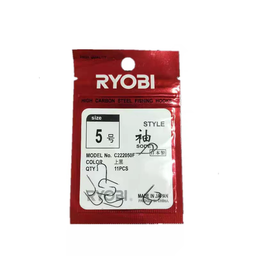 RYOBI 利优比无刺有刺细地黑袖上黑水库江河船钓溪流垂钓鱼钩日本