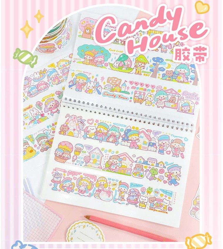 【96胶带循环分装】卓大王Molinta小小阿卓梦游糖果屋和纸手帐diy