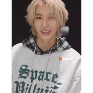 somi家 韩国直邮hoodhood拼色抽绳宽松连帽卫衣金泰来金桐儇同款