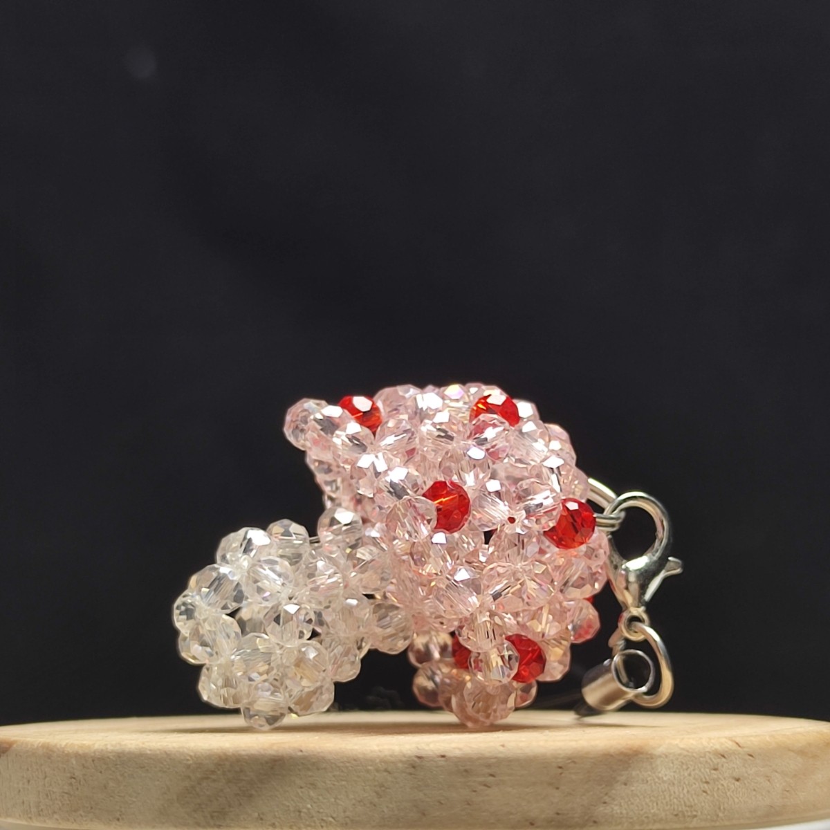 【成品】4mm蘑菇水晶手工编织包挂钥匙扣