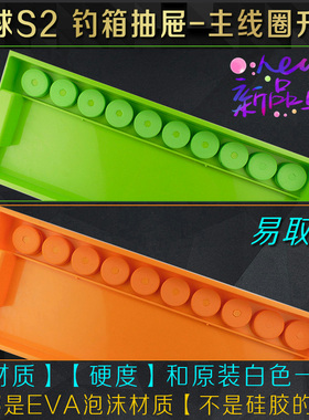 DIY连球S2钓箱抽屉改装配件EVA主线圈中间孔六棱形缠线轴橙色绿色