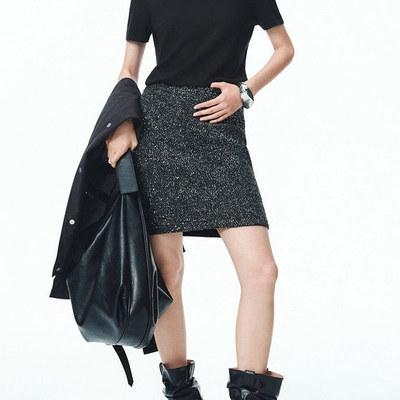 【商场同款】2025年冬季新款半身裙短裙女毛织亮片里衬 A1GEF3443