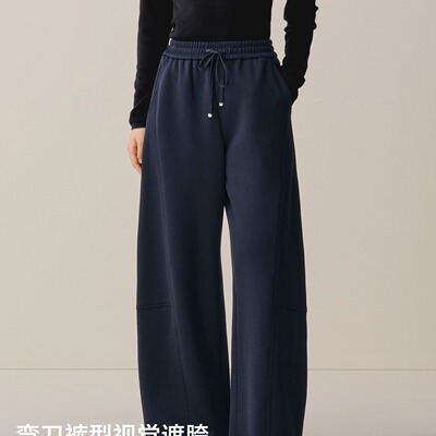 商场同款2025冬季新款女装显瘦气质暖燚绒弯刀休闲裤女A1GBF4327