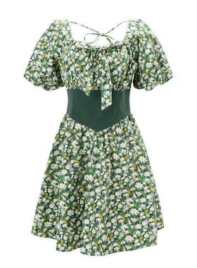 【Gioia Tang唐歌遥联名】夏日雏菊拼接碎花连衣裙新款C2FAD2108