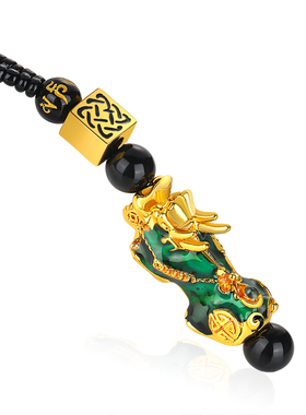 彩绘貔貅长款情侣项坠