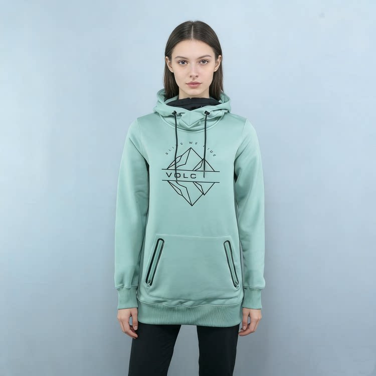 全包围帽设计 两侧口袋拉链 袖口带拇指扣 原旦外矛潮牌V女款卫衣