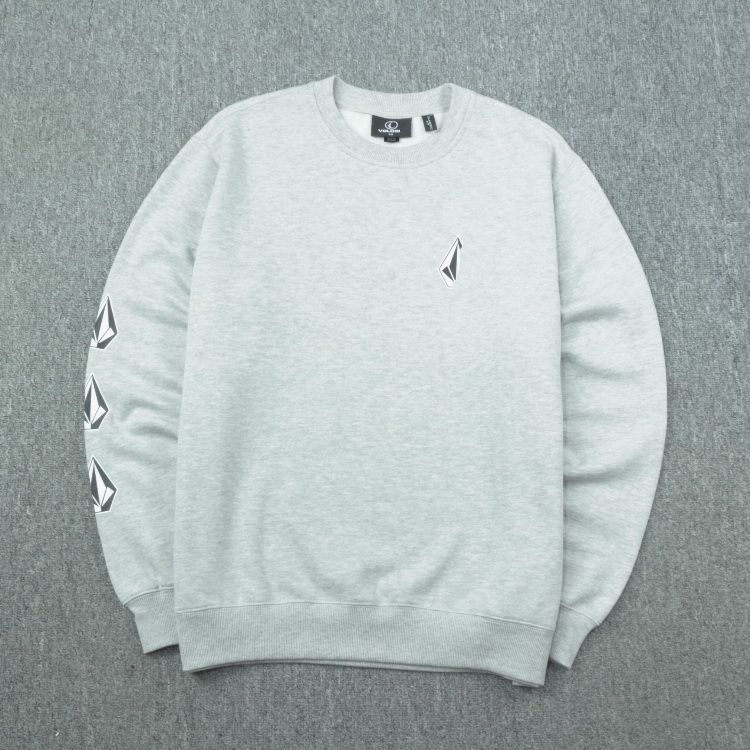 袖子串标设计 60%全棉抓绒混纺 原旦外矛潮牌V家男款套头抓绒卫衣