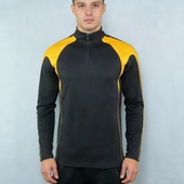 原旦外矛男款 帅气半拉链小立领 细绒卫衣 黑黄拼接配色 微瑕福利