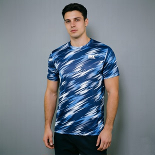 超赞光影拉丝晕染纹理 DIS男款 圆领短袖 T恤 速干排汗功能性面料