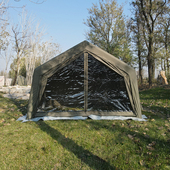 酷迪coody军绿9平拓展充气帐篷棉布军事风格 露营野营模块帐篷防雨