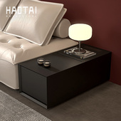 烤漆沙发扶手柜意式 极简夹缝中间茶几储物柜客厅长方形边几带插座