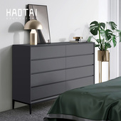 烤漆八斗柜意式 极简现代简约客厅实木北欧餐边柜卧室床尾收纳柜子