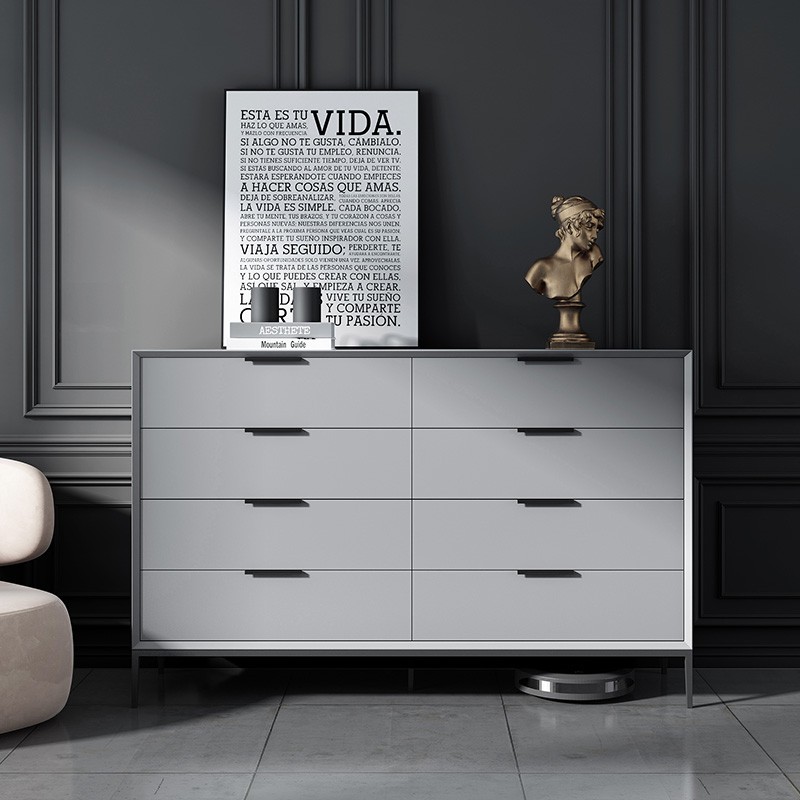 意式极简客厅实木北欧风收纳柜子