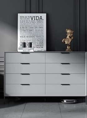 意式极简烤漆八斗柜现代简约客厅实木北欧餐边柜卧室床尾收纳柜子