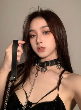 【保密发货】铃铛项圈女牵引绳项链性感颈环choker链条