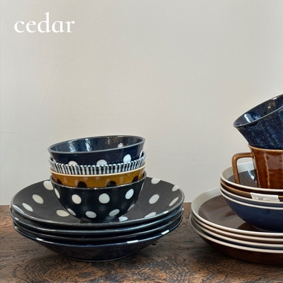 日本进口焦糖色TheLight Porcelain超轻量日式陶瓷波点餐具米饭碗