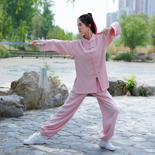 太极服男女同款棉麻太极拳练功服锦麻春秋夏季唐装一件代发