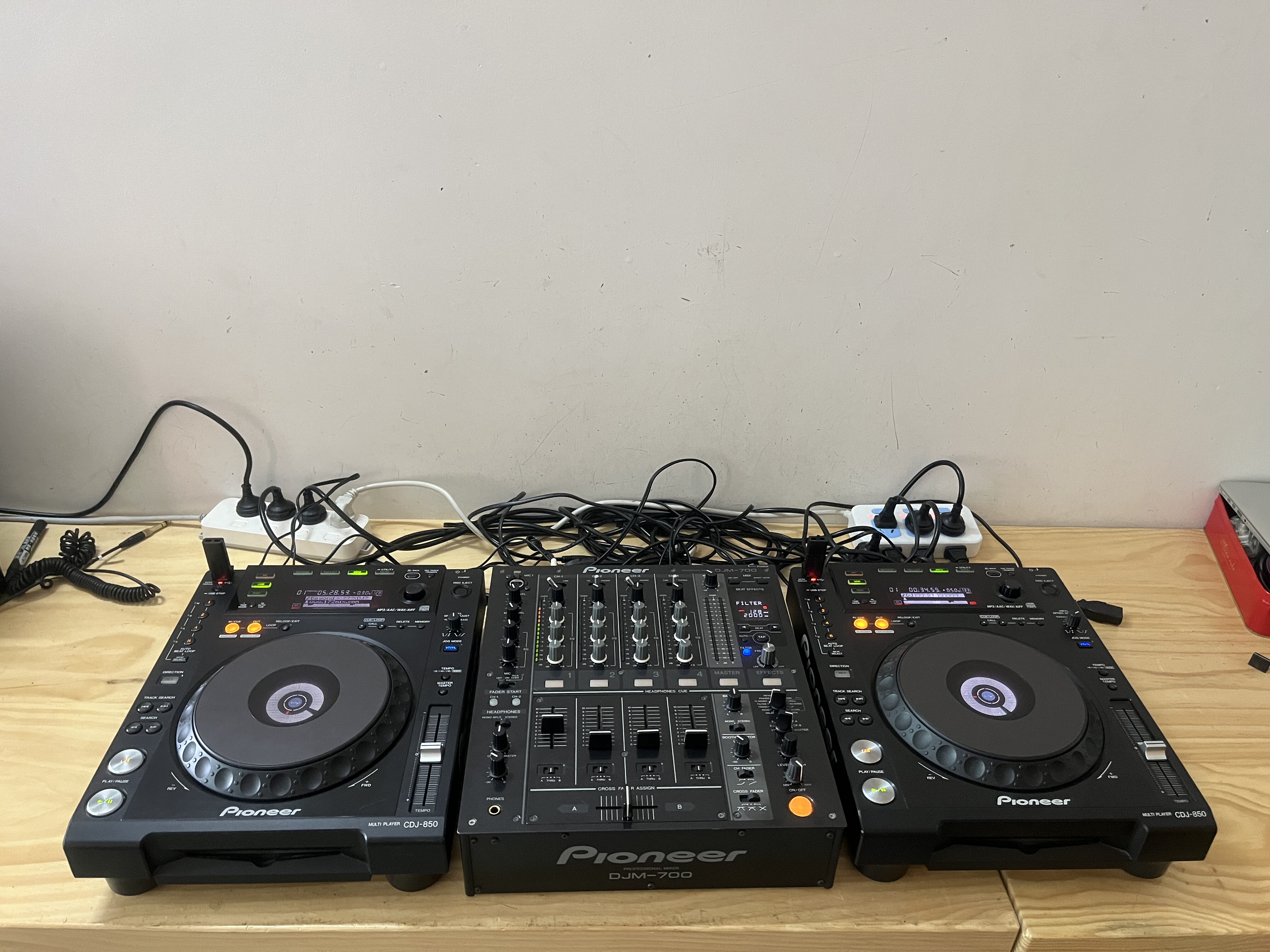 先锋 CDJ850打碟机搭配DJM700混音台套装酒吧DJ打碟设备 保修