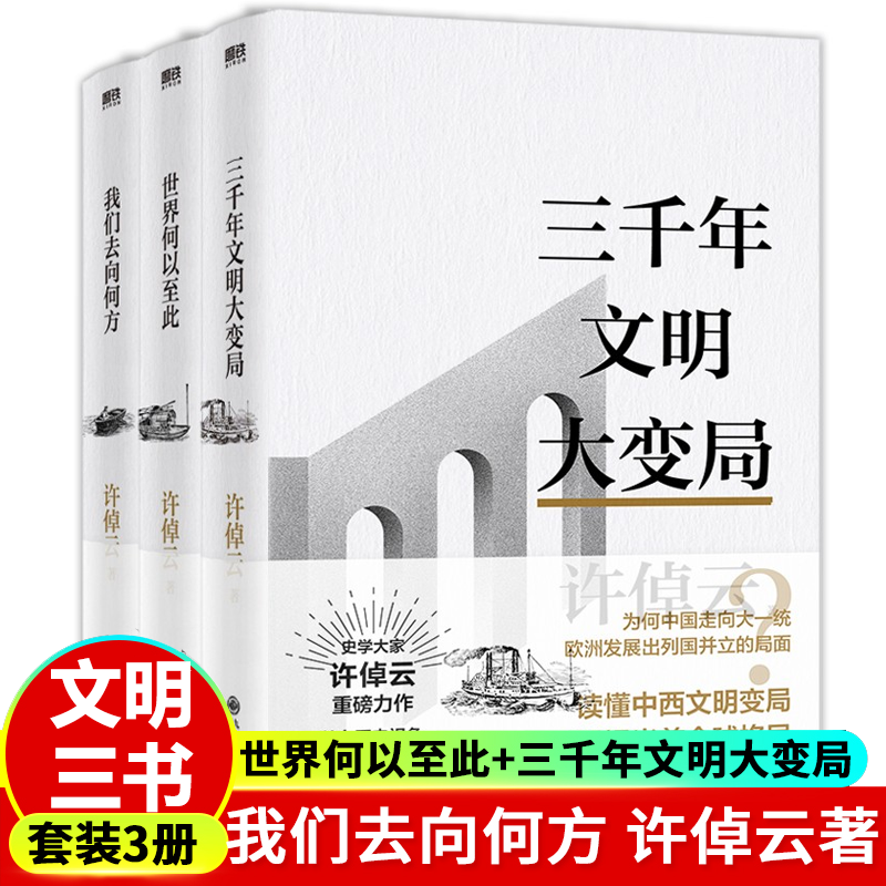 正版 许倬云文明三书全3册 我们去向何方+三千年文明大变局+世界何以至此 70年博学精思熔铸一 凝聚毕生思想精华系统性讲解文明史