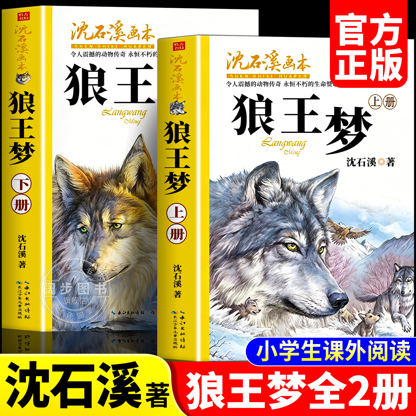 【官方正版】 狼王梦沈石溪正版 上下全2册 动物小说大王沈石溪 经典美绘画本全集完整版小学生三四五六年级必读的动物小说课外书