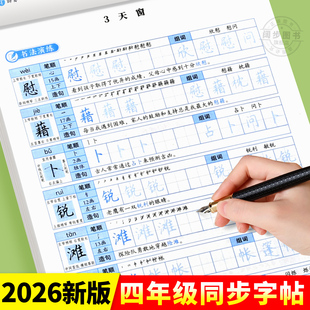 【2026新版】四年级下册练字帖人教版四下语文字帖课本同步练字帖 4年级下小学生专用钢笔生字帖下学期练字教材写字每日一练课课练