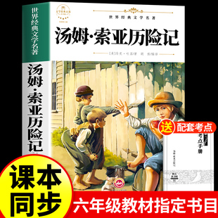 汤姆索亚历险记原著完整版 六年级下册必读正版的课外书爱丽丝漫游奇境骑鹅旅行记快乐读书吧鲁滨逊漂流记6六下阅读书籍马克吐温