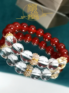 女生天然水晶玛瑙手链时尚手串