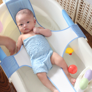 婴儿洗澡网浴盆通用防滑新生儿童洗澡架十字形可调节宝宝浴床浴网