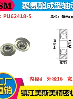 供应MSM包胶轴承滑轮624清分机滑轮聚氨酯轴承包胶轮PU62418-5