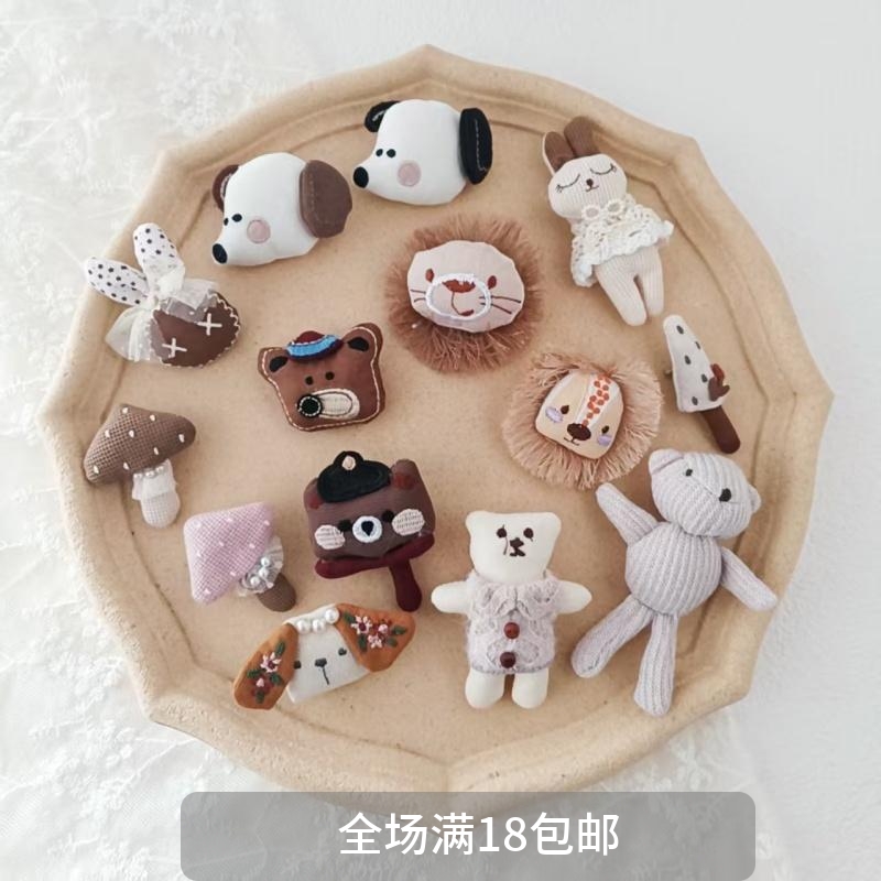 无注册商标手工布艺棉麻胸针