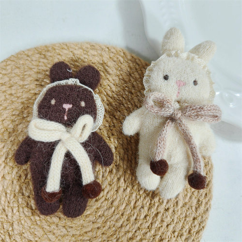 日系可爱卡通动物胸针布艺花边兔子别针装饰配饰挂件装饰品