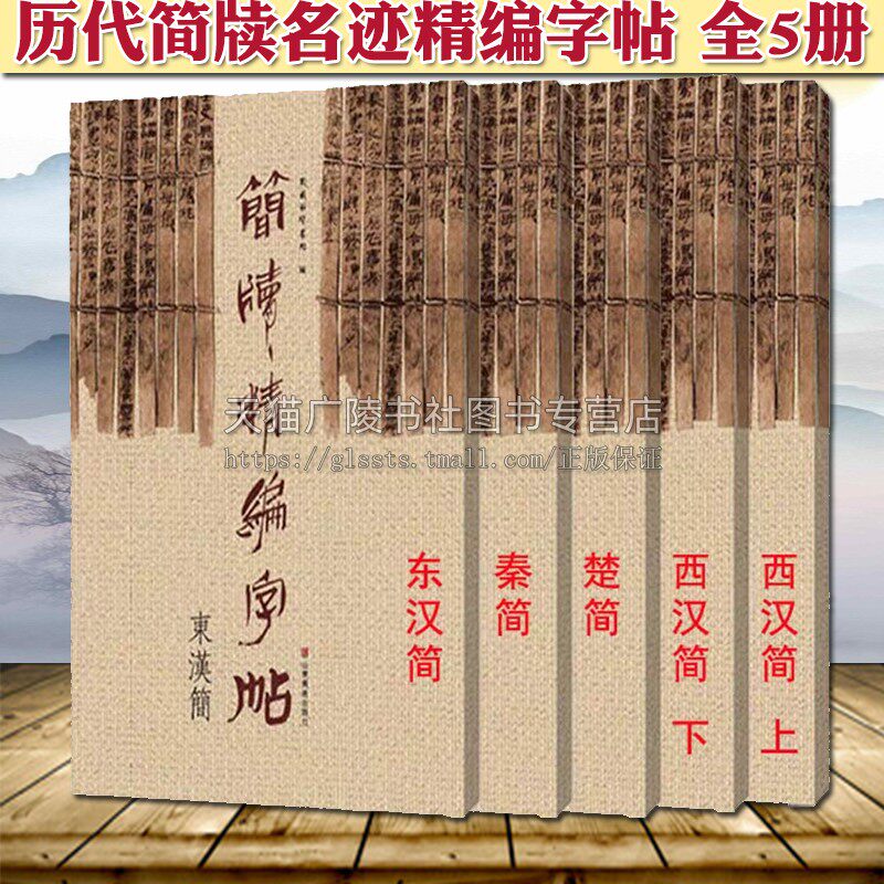 简牍精编字帖(全套5册）西汉简上下+秦简+楚简+东汉简 东岳简牍书院编 竹简文法帖西汉简书法毛笔字帖初学者练字帖正版 山东美术