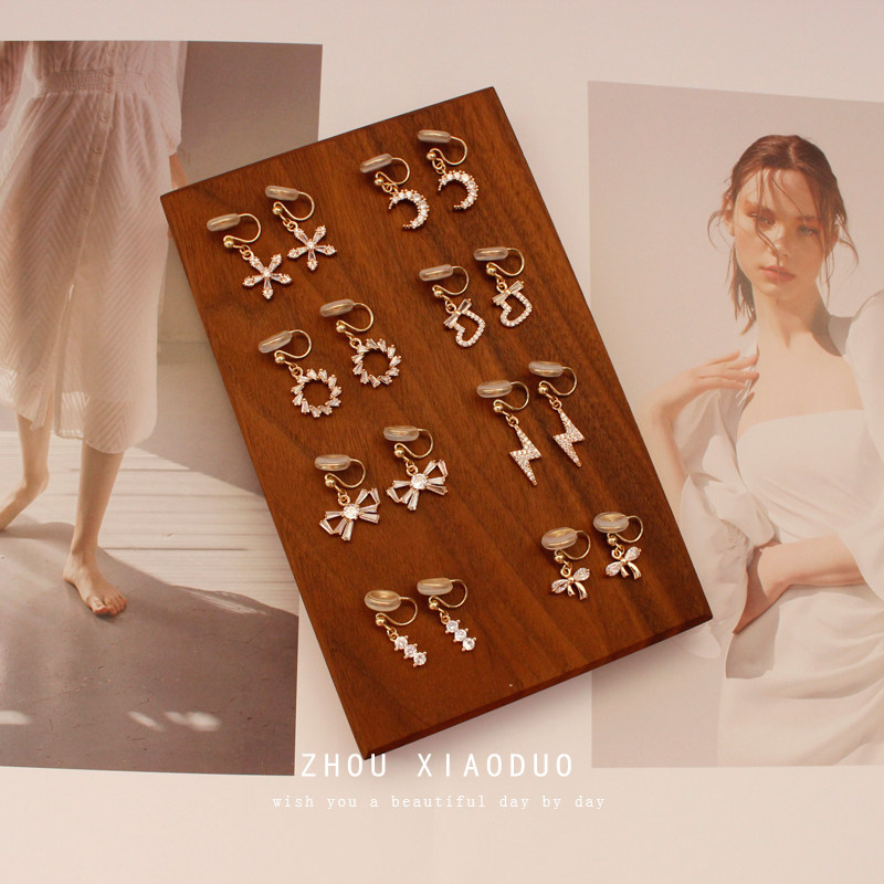 锆石月亮闪电蝴蝶结耳钉高级感无耳洞耳饰蚊香盘耳夹 女甜美diy,饰品/流行首饰/时尚饰品新,耳夹,淘宝优惠券,粉丝福利购,淘宝优惠卷