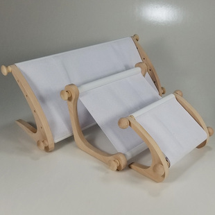 爱家木艺坊 绣架桌面绣绷榉木横杆布卡任意长度定制包 十字绣台式