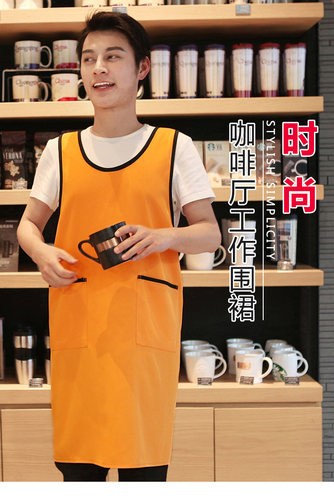 韩版餐厅男式定制印LOGO围裙