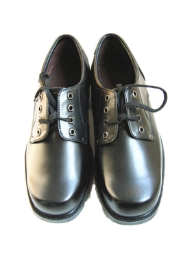 黑色人造革方头皮鞋结实耐穿正装皮鞋