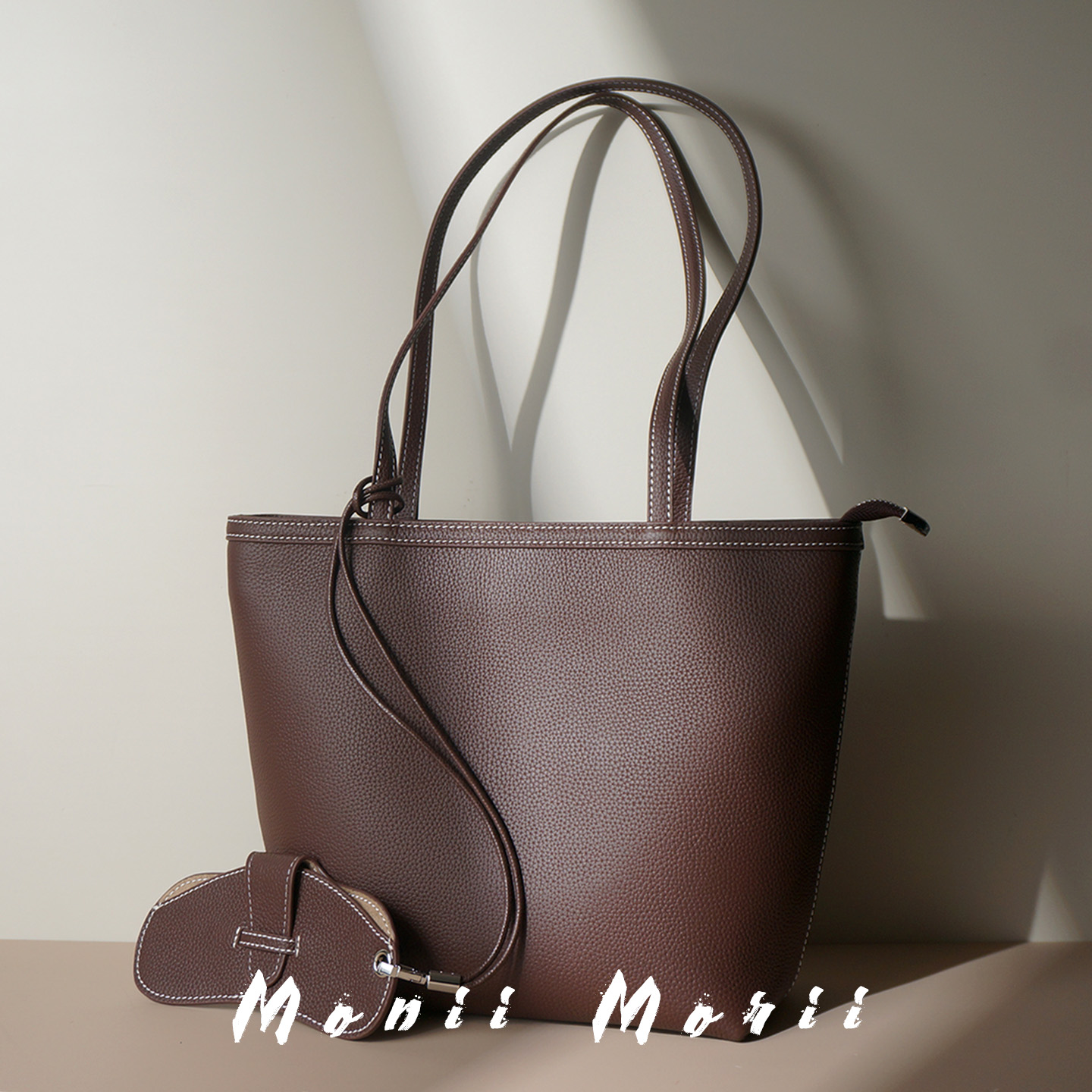 怪兽君新款真皮托特包头层牛皮