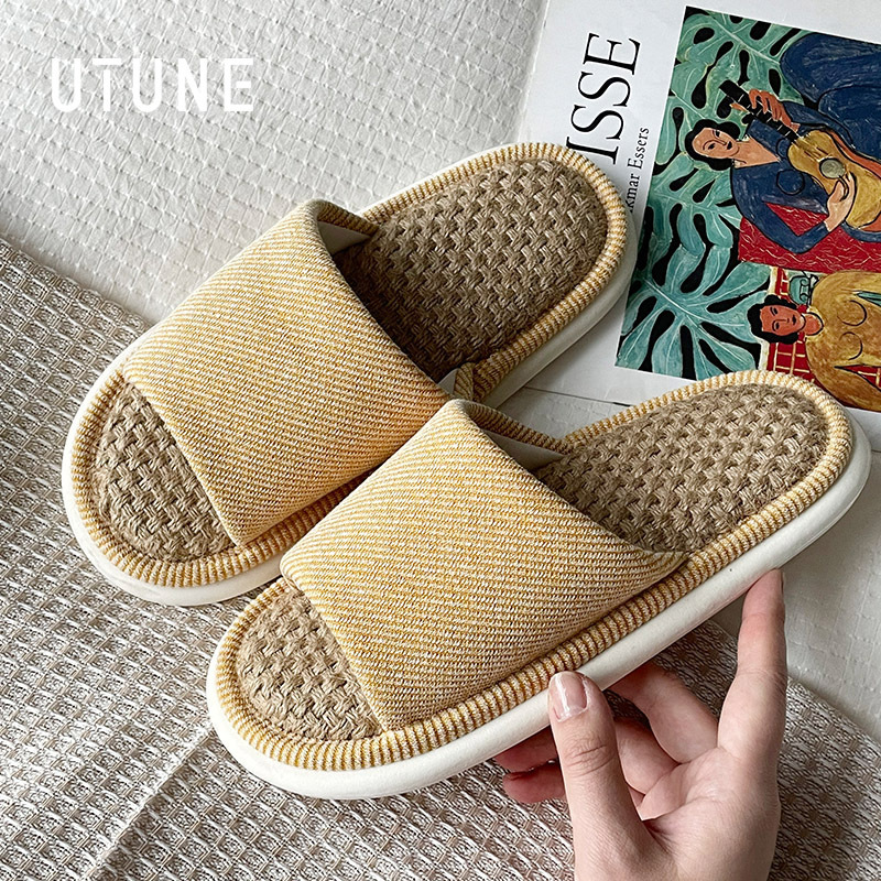 优调UTUNE亚麻夏季凉拖鞋