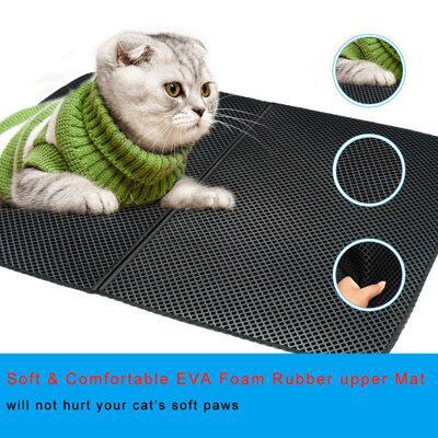 跨境货源 宠物双层猫砂垫 EVA猫咪蹭脚垫 镂空清洁猫垫 宠物用品