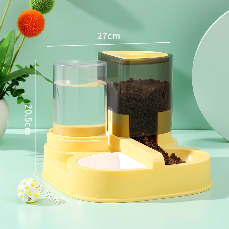 猫咪自动喂食器饮水机一体猫食盆猫碗狗碗猫狗喝水宠物投喂器跨境