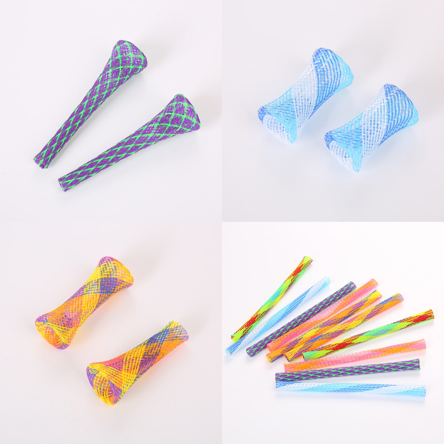 宠物用品跨境批发猫咪玩具可自由折叠弹簧造型彩色互动逗猫棒玩具