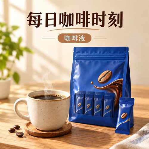 浓缩咖啡液高倍浓缩冷萃美式咖啡0蔗糖0脂冷热速溶美式正品