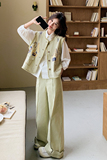 牛仔重工刺绣套装8080衬衫P95k168两件套P200k298三件套p270k398，女装套装/套裙，2B186