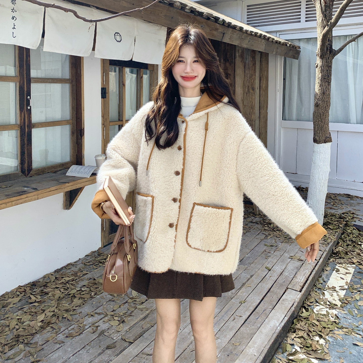 图秋冬新款连帽皮毛一体外套8171p195k318,女装棉衣/棉服,浙宝186