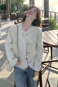 春新款主推金丝拉毛小香风外套 8062p145k208图片