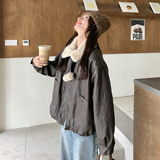 已出货秋冬新款毛领内加绒毛球装饰皮衣外套8165p195k298，女装皮衣，浙宝186